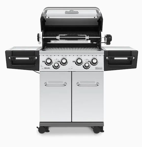 Broil King Regal S490 Pro IR Stainless Steel 4-Burner Infrared Gas Grill with 1 Side Burner and Rotisserie Burner