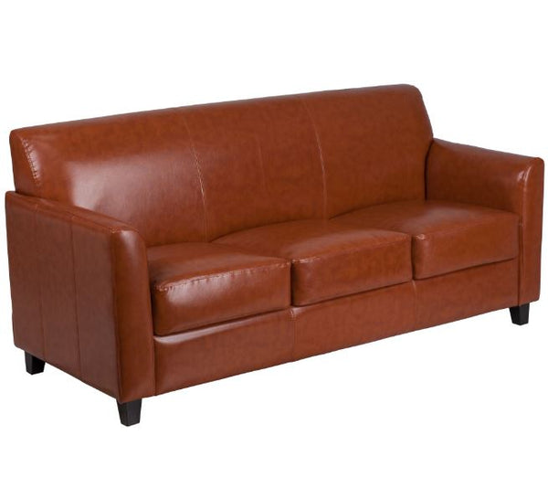 70" Length Contemporary Mid-Style Sofa with LeatherSoft Upholstery