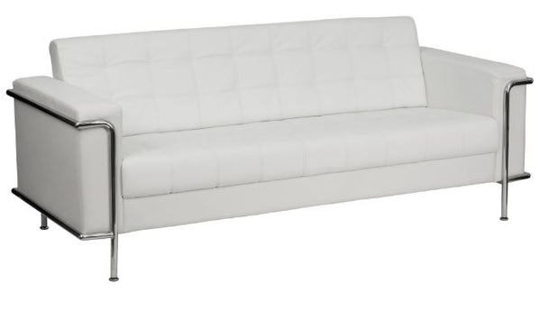 Contemporary Style LeatherSoft Sofa Couch with Stainless Steel Encasing Frame