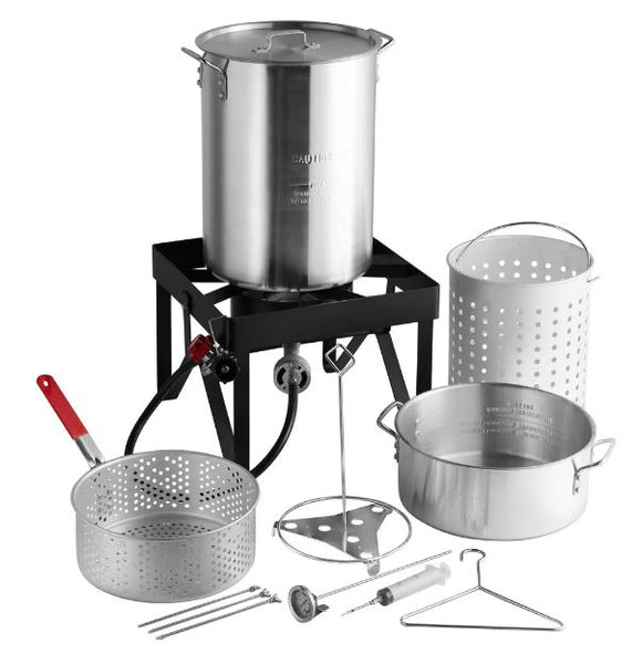 30 Quart Stainless Steel Turkey Skewer Pot™ Cooking Set with