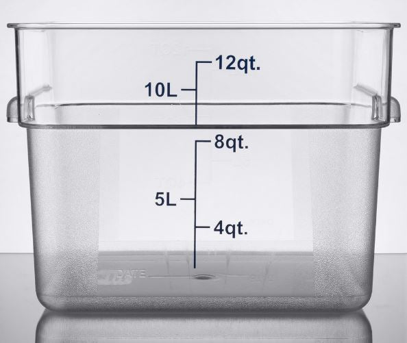 3-Pack Clear Square Commercial Grade Kitchen Food Measured Storage Container