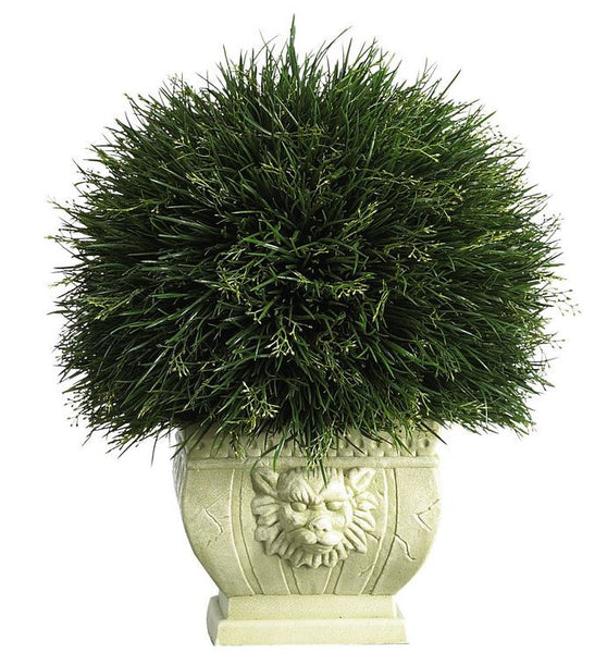 Artificial Potted Acorus Grass with White Vase for Indoor or Outdoor
