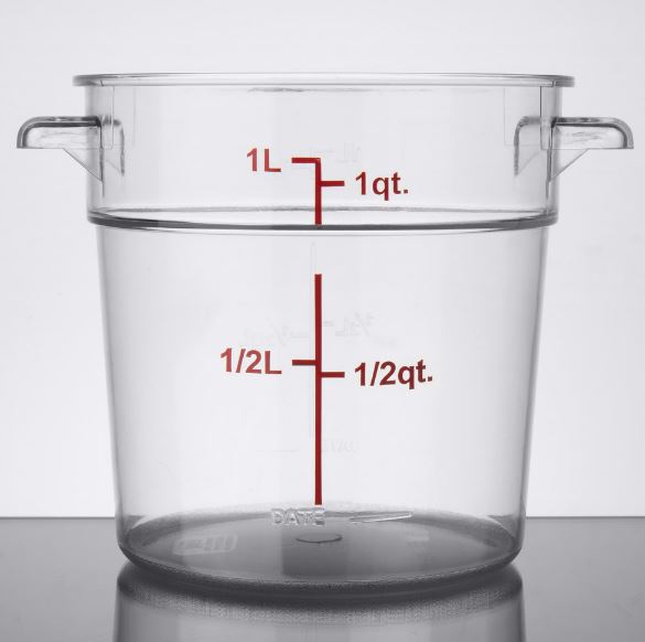 6-Pack Commercial Grade Clear Round Food Storage Containers