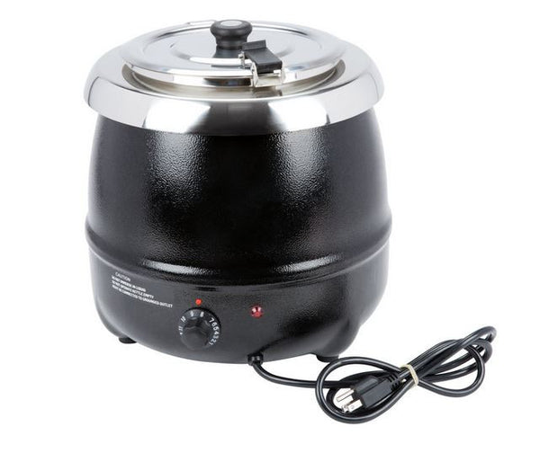 6 Qt Commercial Black Electric Soup Kettle Warmer Chili Nacho Cheese Dip  #10 Can