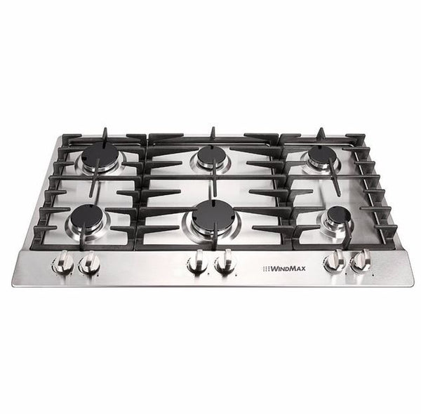 34" Stainless Steel Built-in Cooktop with 6 Burners