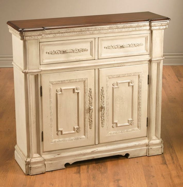 Classic Distressed Ivory Cabinet 2 Drawers - 2 Doors