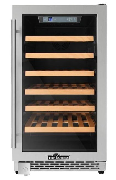 Thor Kitchen Stainless Single Zone 40-Bottle Wine Cooler Storage Unit