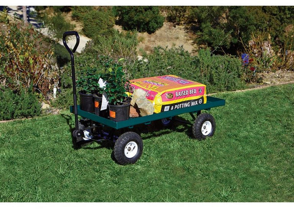 Flatbed Garden Yard Landscape Nursery Steel Wagon Utility Equipment Cart