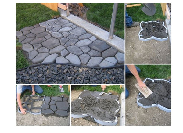 DIY Plastic Pathway Landscape Maker Mold Manual Paving Cement Brick Stone Road