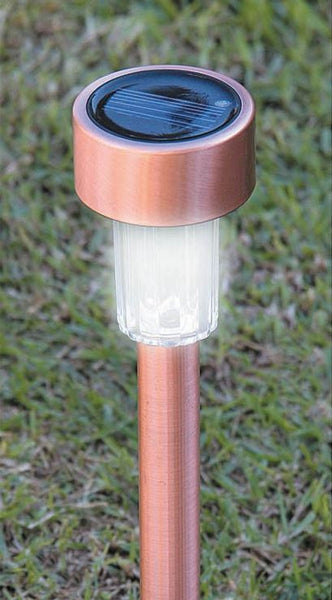 Solar Power Outdoor Sensor Copper LED Path Garden Landscape Lights - (10 Piece)