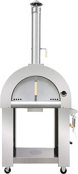 Outdoor Kitchen Stainless Steel Wood-Fired Pizza Firebrick Oven, Quick Heat