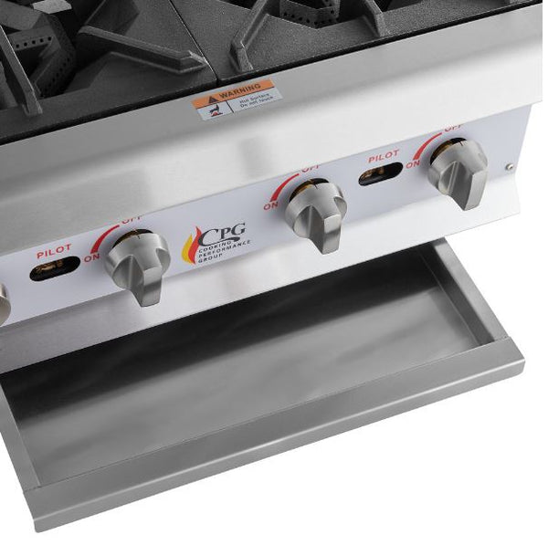 24" Commercial Kitchen, Food Truck 4-Burner Gas Countertop Range / Hot Plate - 88,000 BTU