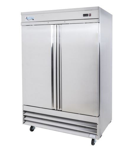 54" Two Section Solid Door Reach in Refrigerator - 46.5 Cu. Ft.