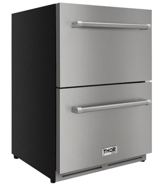 Thor Kitchen 24" Stainless Under-counter Indoor/Outdoor Double Drawer 5.3 cu. ft. Refrigerator
