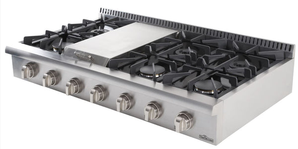 Thor Kitchen 48" Gas Rangetop Cooktop with 6 Burners and Griddle