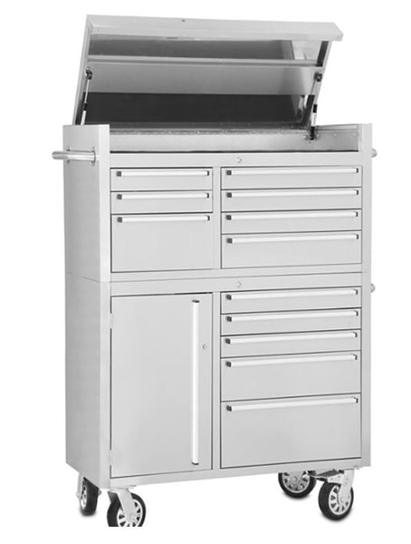 41" Heavy Duty Stainless Rolling Garage Tool Box Chest Storage Cabinet 12 Drawer