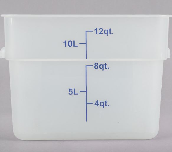 4-Pack Square Commercial Grade Kitchen Food Prep Measure Storage Containers